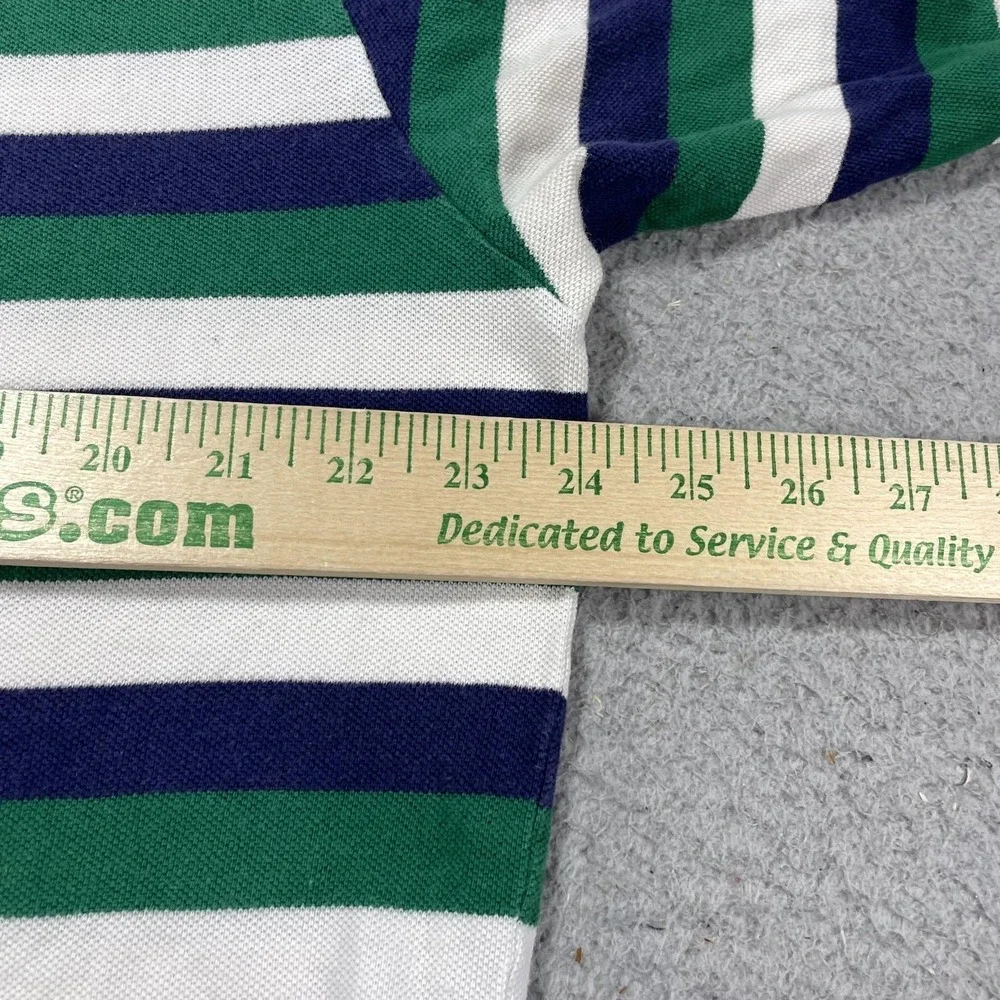 Polo By Ralph Lauren Polo Shirt Mens XL Green Navy Stripe Short Sleeve Cotton